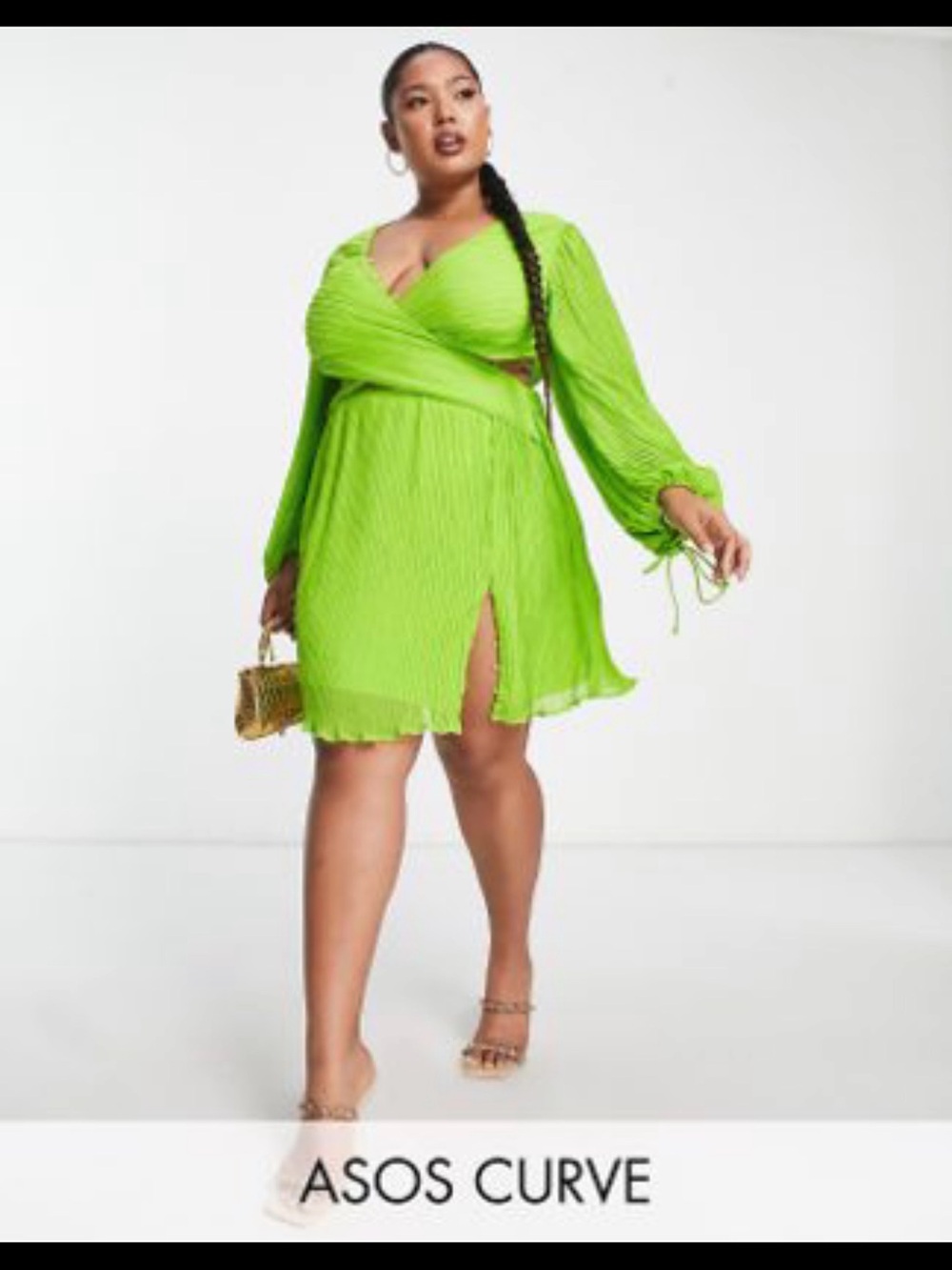 NWT Lime Green Wrap cut out Dress